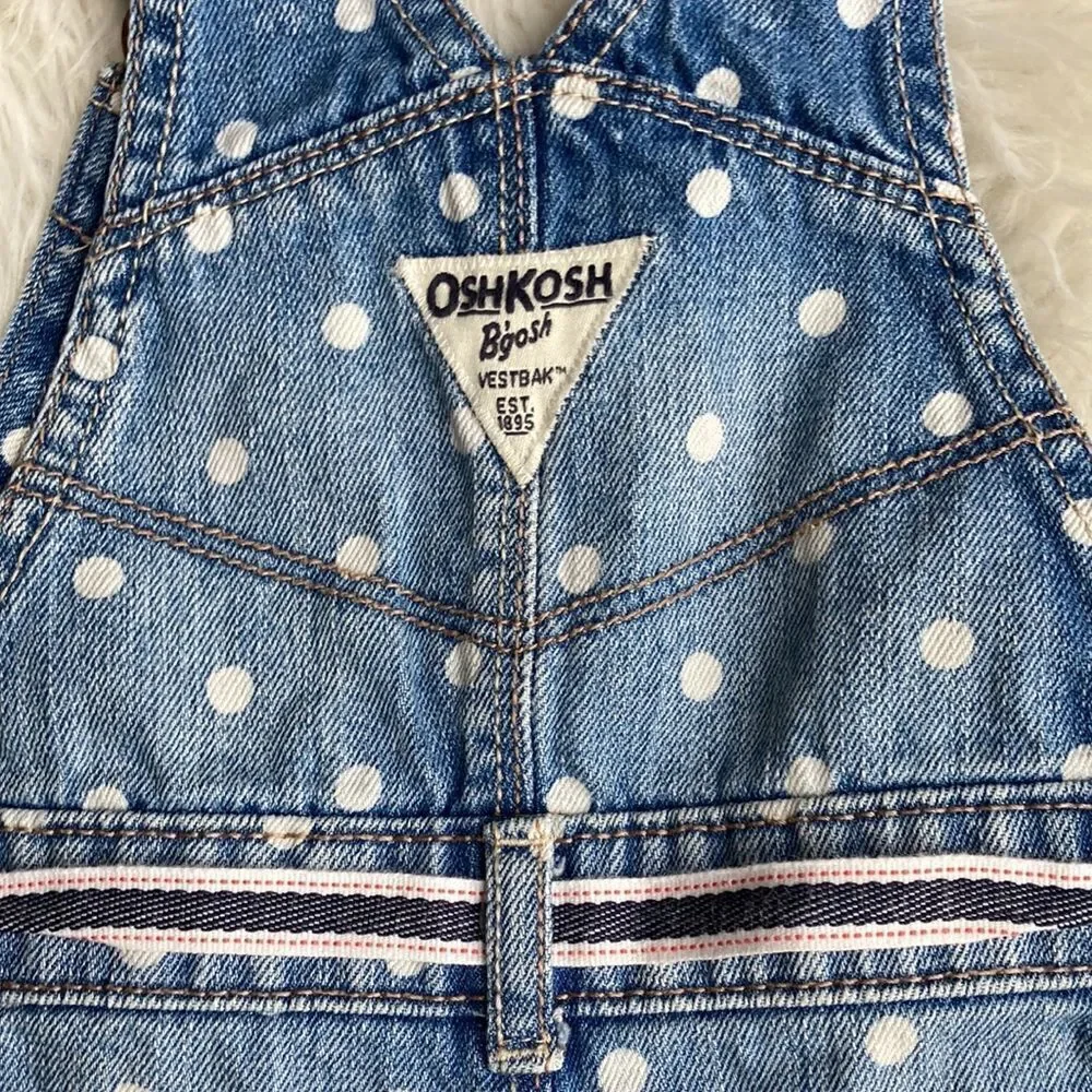 Oshkosh B’gosh Toddler Girl Poka Dot Overall Size 18 Months